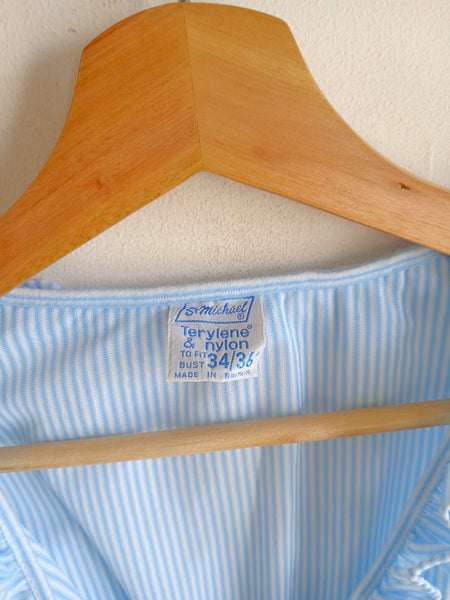 Vestido Vintage Rayitas Azules