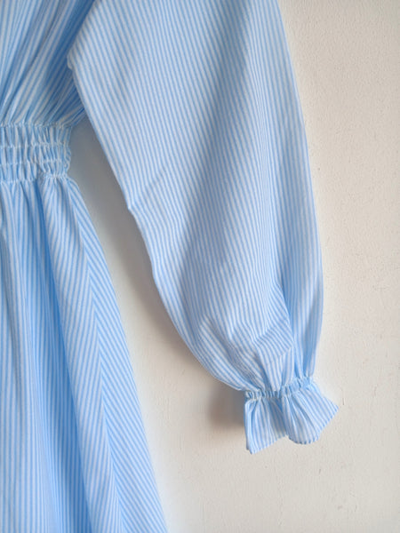 Vestido Vintage Rayitas Azules