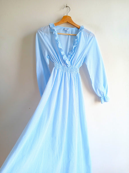 Vestido Vintage Rayitas Azules