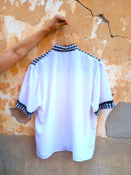 Camisa Vintage Blanco Cuadros