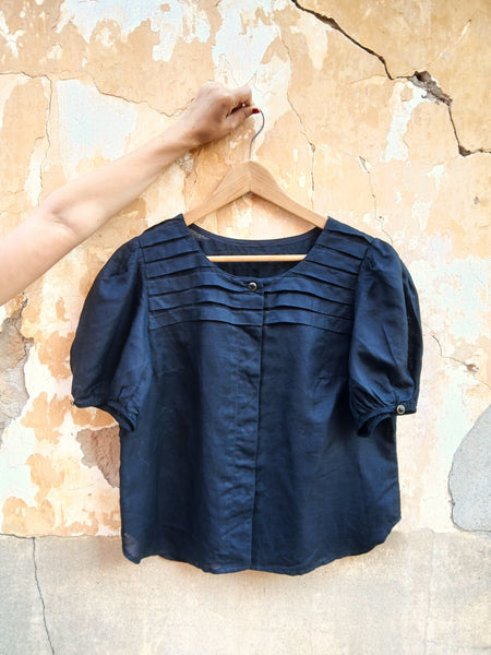 Camisa Vintage Hecha a Mano Negra