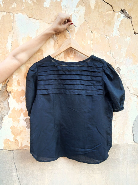 Camisa Vintage Hecha a Mano Negra