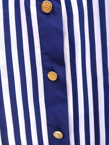 Camisa Vintage Rayas y Botones Dorados