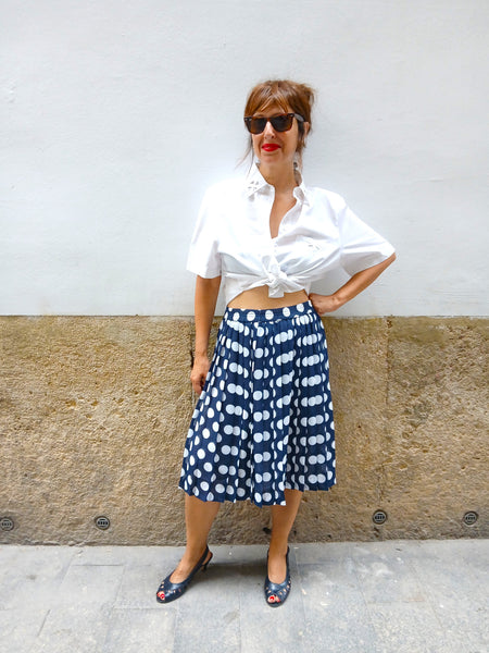 Falda Vintage Lunares y Tablas