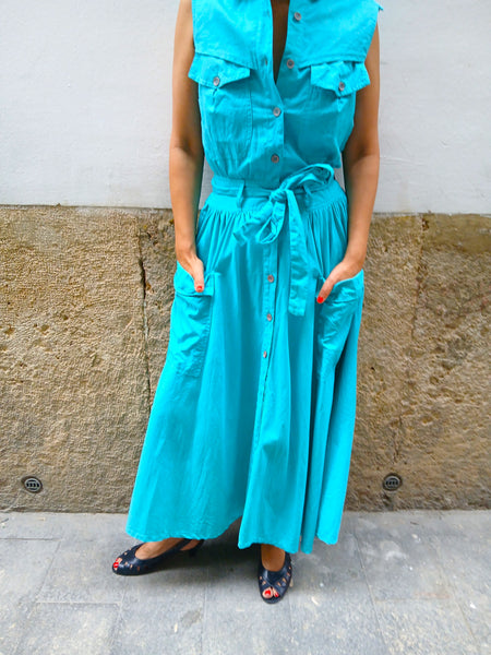 Vestido Vintage Turquesa