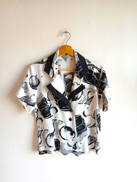 Camisa Vintage Estampado B/N