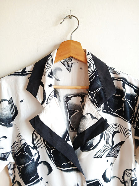 Camisa Vintage Estampado B/N