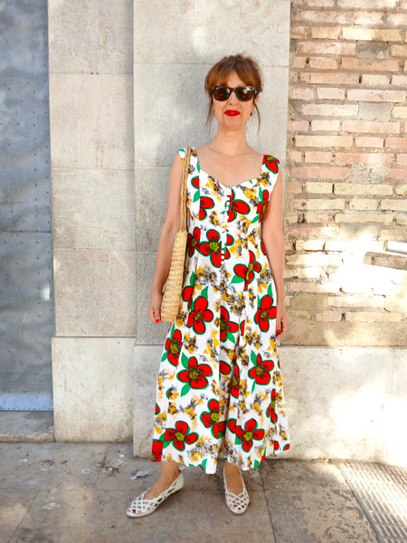 Vestido Vintage Tirantes Flores CHACOK