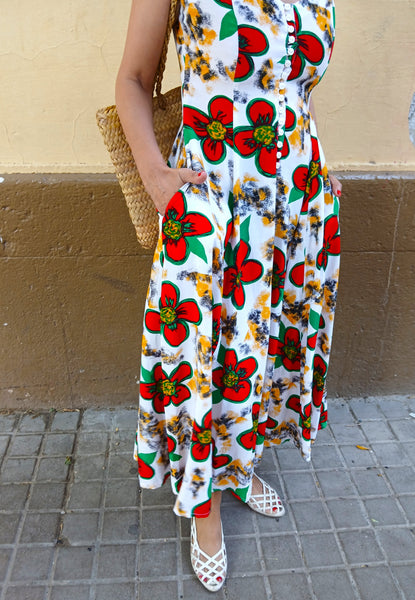 Vestido Vintage Tirantes Flores CHACOK