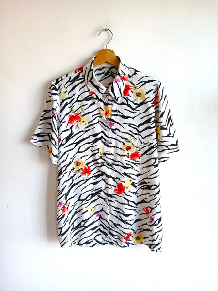 Camisa Vintage Cebra y Flores