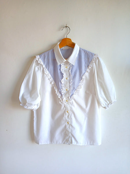 Camisa Vintage Rayitas Azules