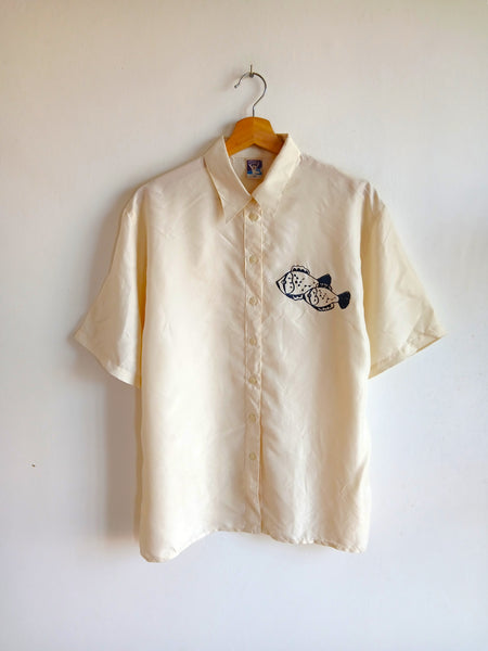 Camisa Vintage Pececitos 100% Seda