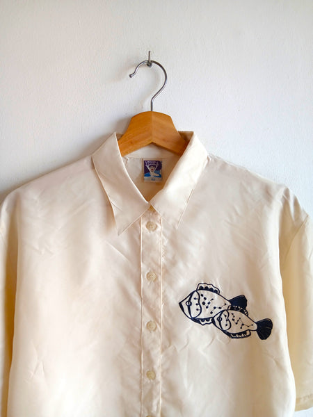 Camisa Vintage Pececitos 100% Seda
