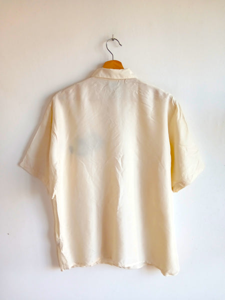 Camisa Vintage Pececitos 100% Seda