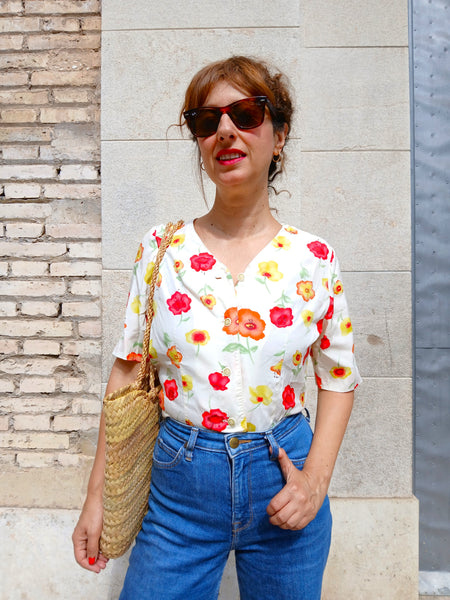 Camisa Vintage Flores