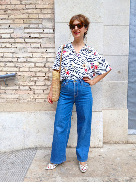Camisa Vintage Cebra y Flores