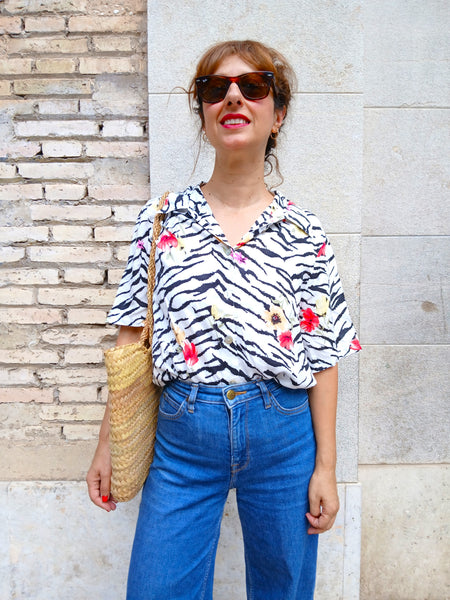 Camisa Vintage Cebra y Flores