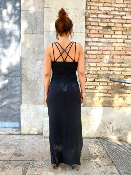 Vestido Vintage Negro Maxi