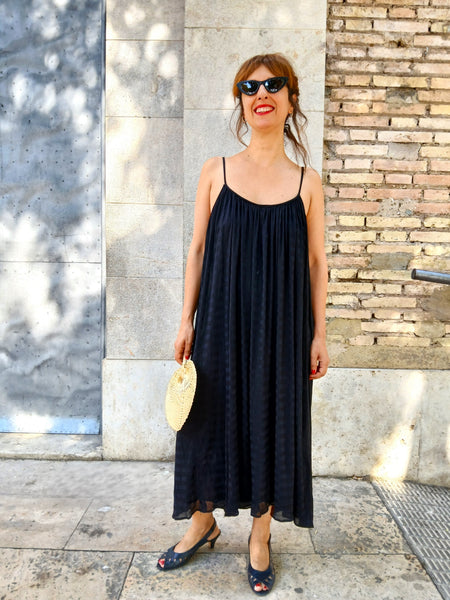 Vestido Vintage Negro Tirantes