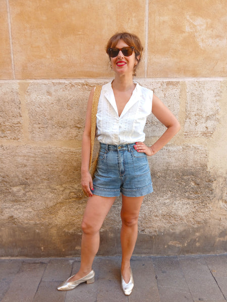 Camisa Vintage Crema Bordados