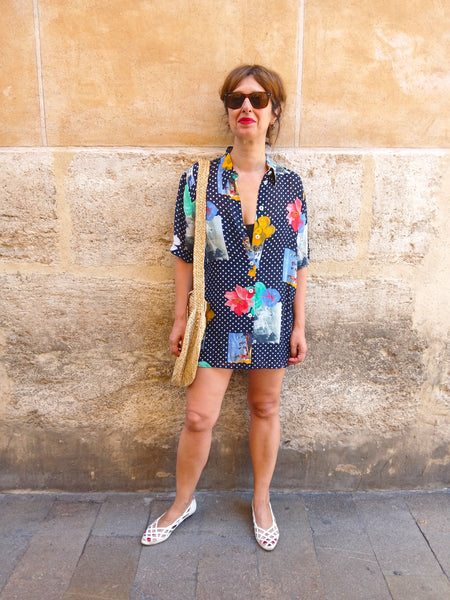 Camisa Vintage Lunares y Flores