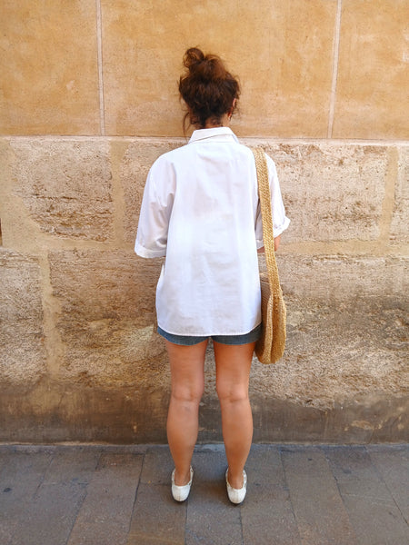 Camisa Vintage Flores Bordadas