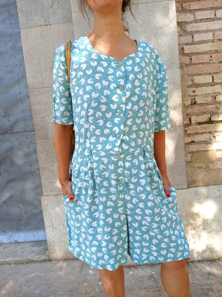 Mono Vintage Turquesa Flores