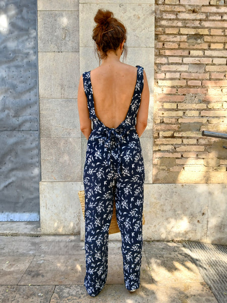 Mono Vintage Azul Marino Flores