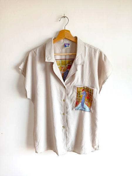 Camisa Vintage Mujer con Flores