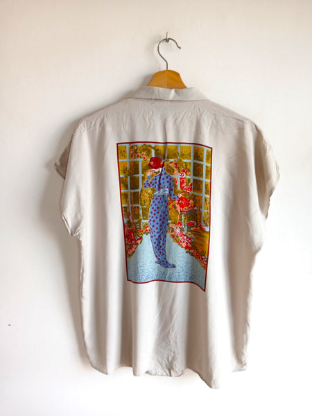 Camisa Vintage Mujer con Flores