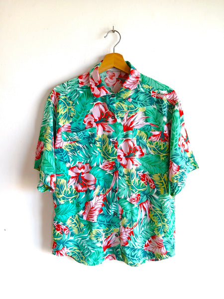 Camisa Vintage Flores Tropicales
