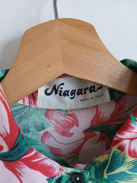 Camisa Vintage Flores Tropicales