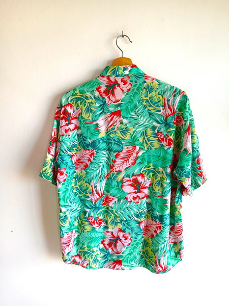 Camisa Vintage Flores Tropicales