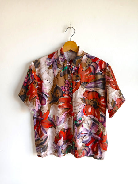 Camisa Vintage Flores y Frutas