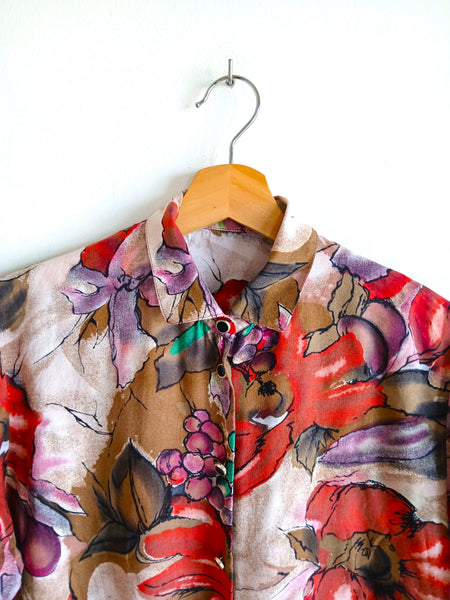 Camisa Vintage Flores y Frutas