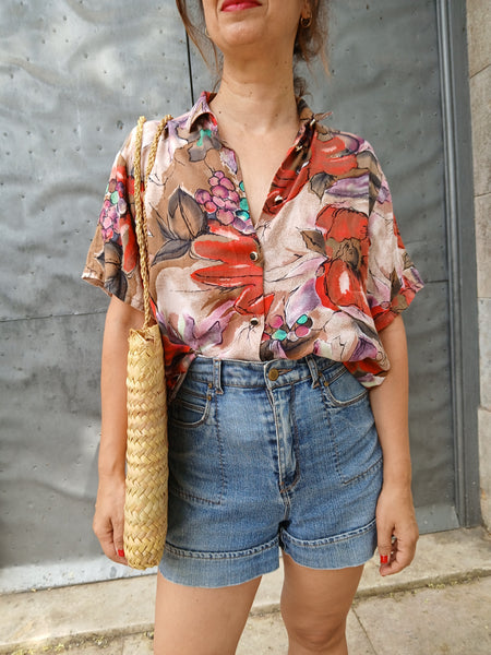 Camisa Vintage Flores y Frutas