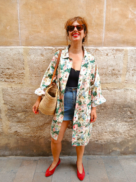 Chaqueta Vintage de Verano Flores Italy