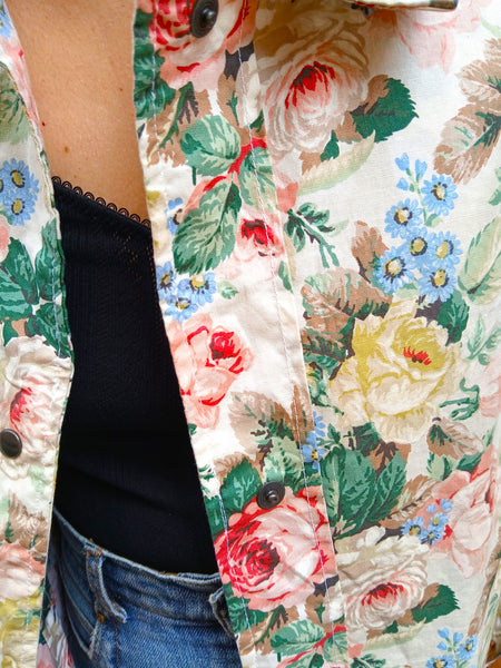 Chaqueta Vintage de Verano Flores Italy
