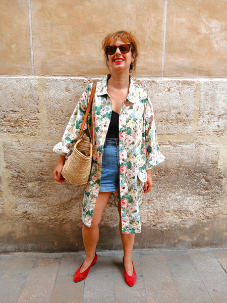 Chaqueta Vintage de Verano Flores Italy
