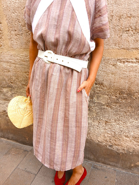 Vestido Vintage 100% Lino Made in Italy