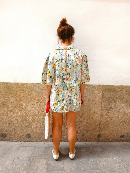 Blazer Vintage Hecha a Mano Flores