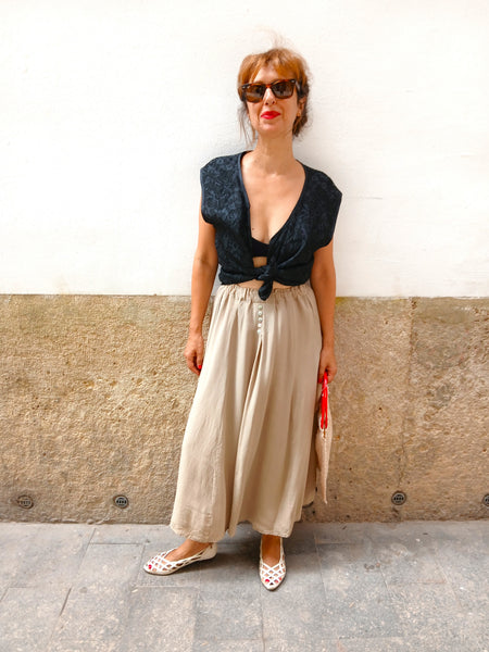 Falda Vintage Champagne Silk