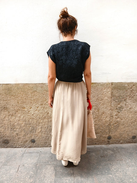 Falda Vintage Champagne Silk