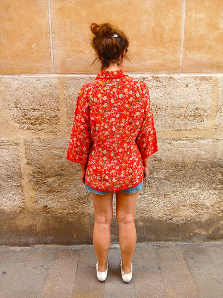 Camisa Vintage Seda Oriental