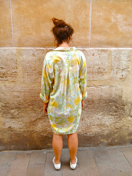 Sobre Camisa Vintage Flores Amarillas
