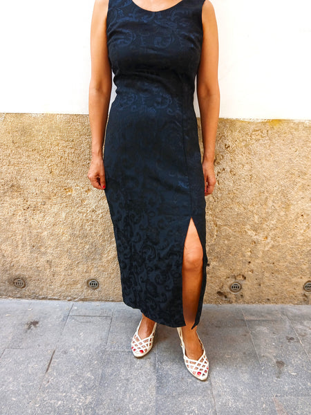 Vestido Vintage Jacquard Flores S