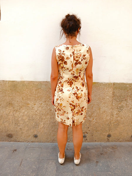 Vestido Vintage Crema Flores S