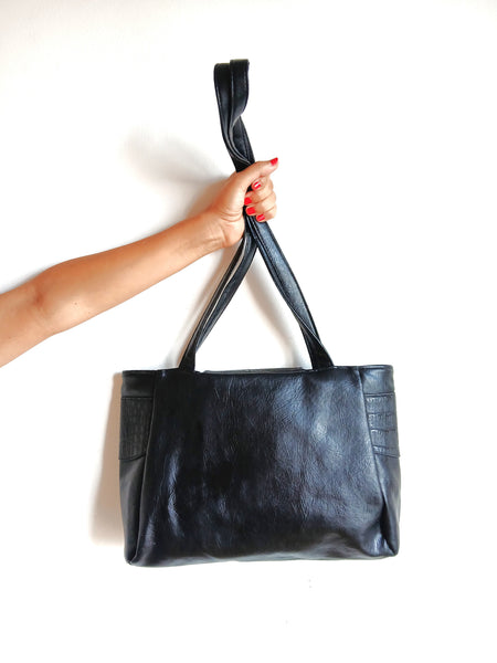 Bolso Vintage Negro Doble Asa