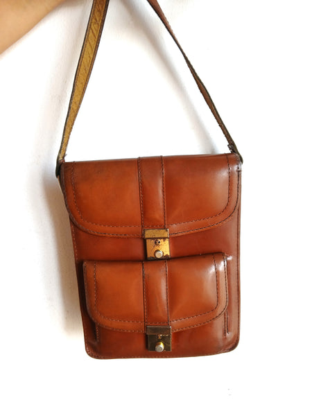 Bolso Vintage Marrón Compartimentos