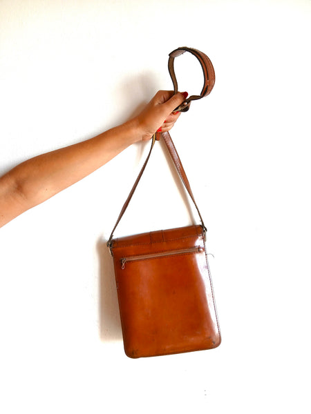 Bolso Vintage Marrón Compartimentos